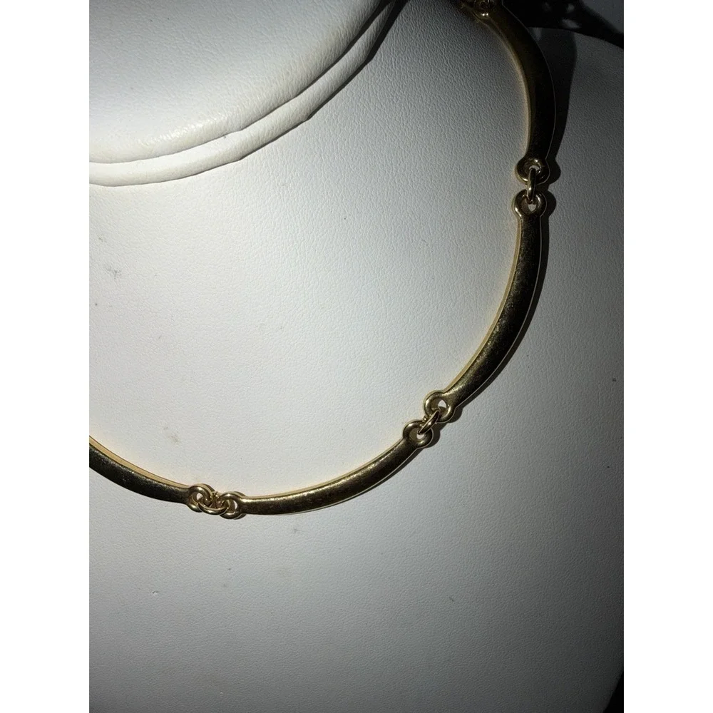VINTAGE Gold Tone Articulated Link Necklace Sectioned Bars